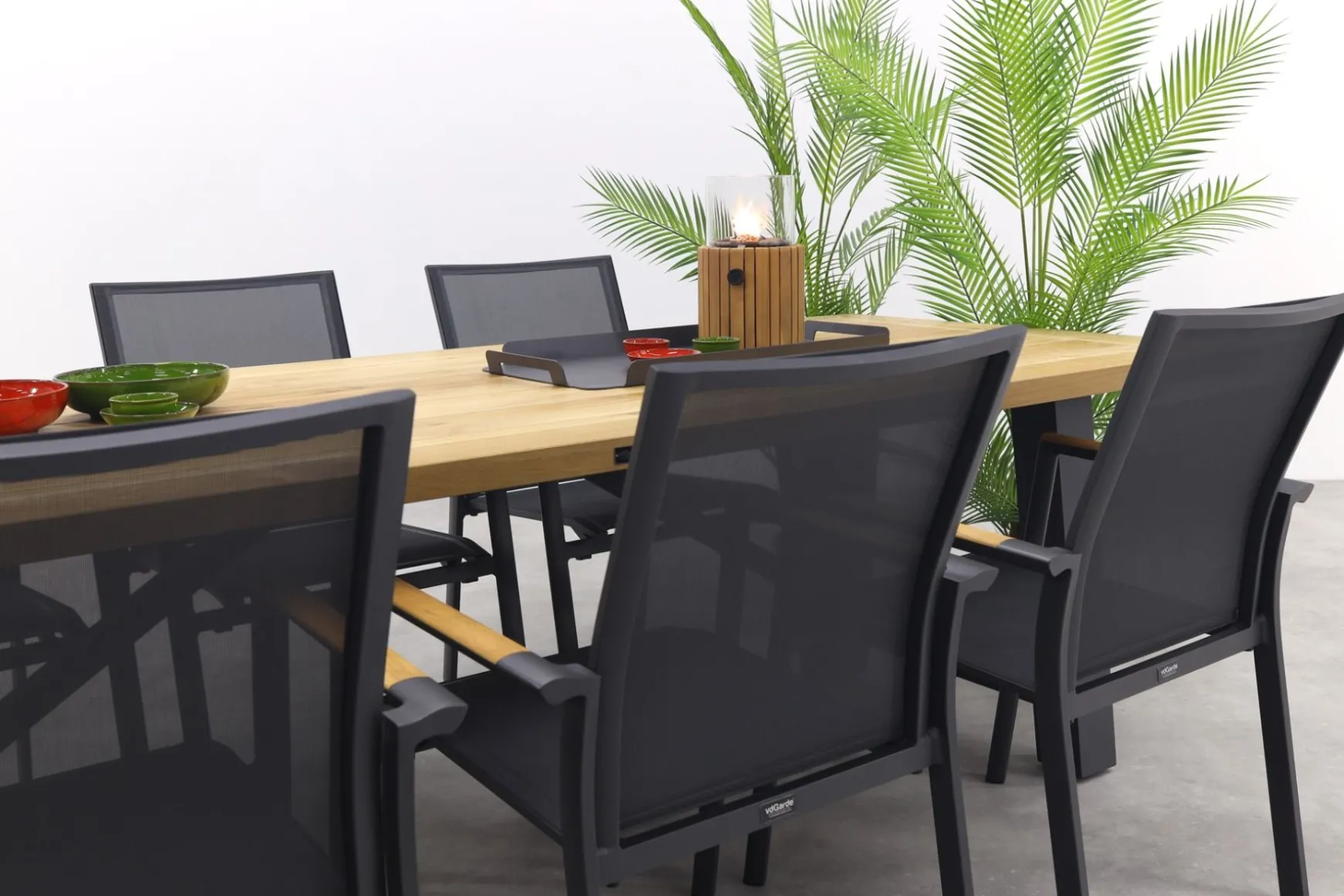 Utah/Keltex tuinset-teak/aluminium-antraciet-265x101 cm.