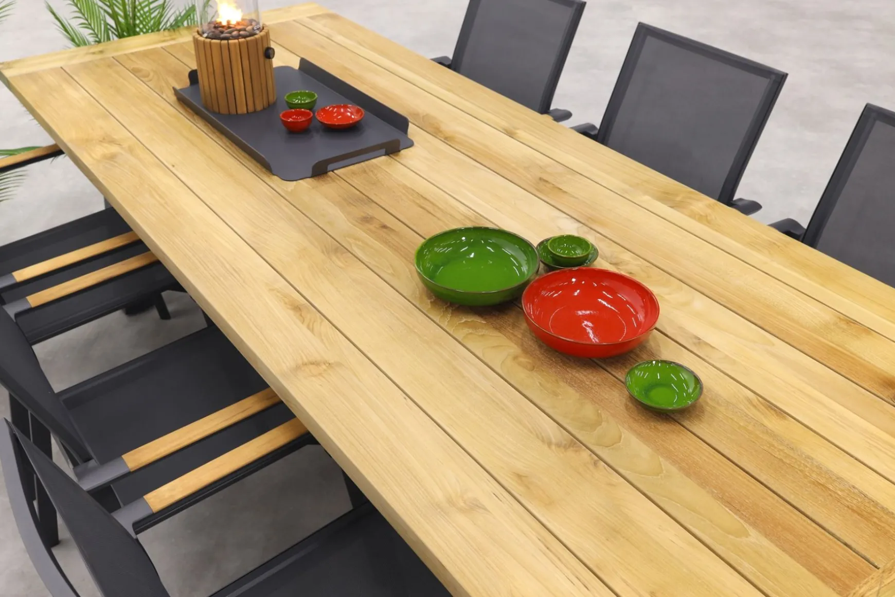 Utah/Keltex tuinset-teak/aluminium-antraciet-265x101 cm.