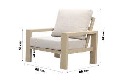 Verano/Atlanta loungeset + loungestoel (6-delig) - Latte