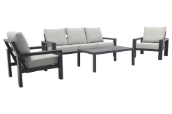 Verano/Atlanta stoel-bank loungeset (4-delig) - Royal Grey/Antraciet