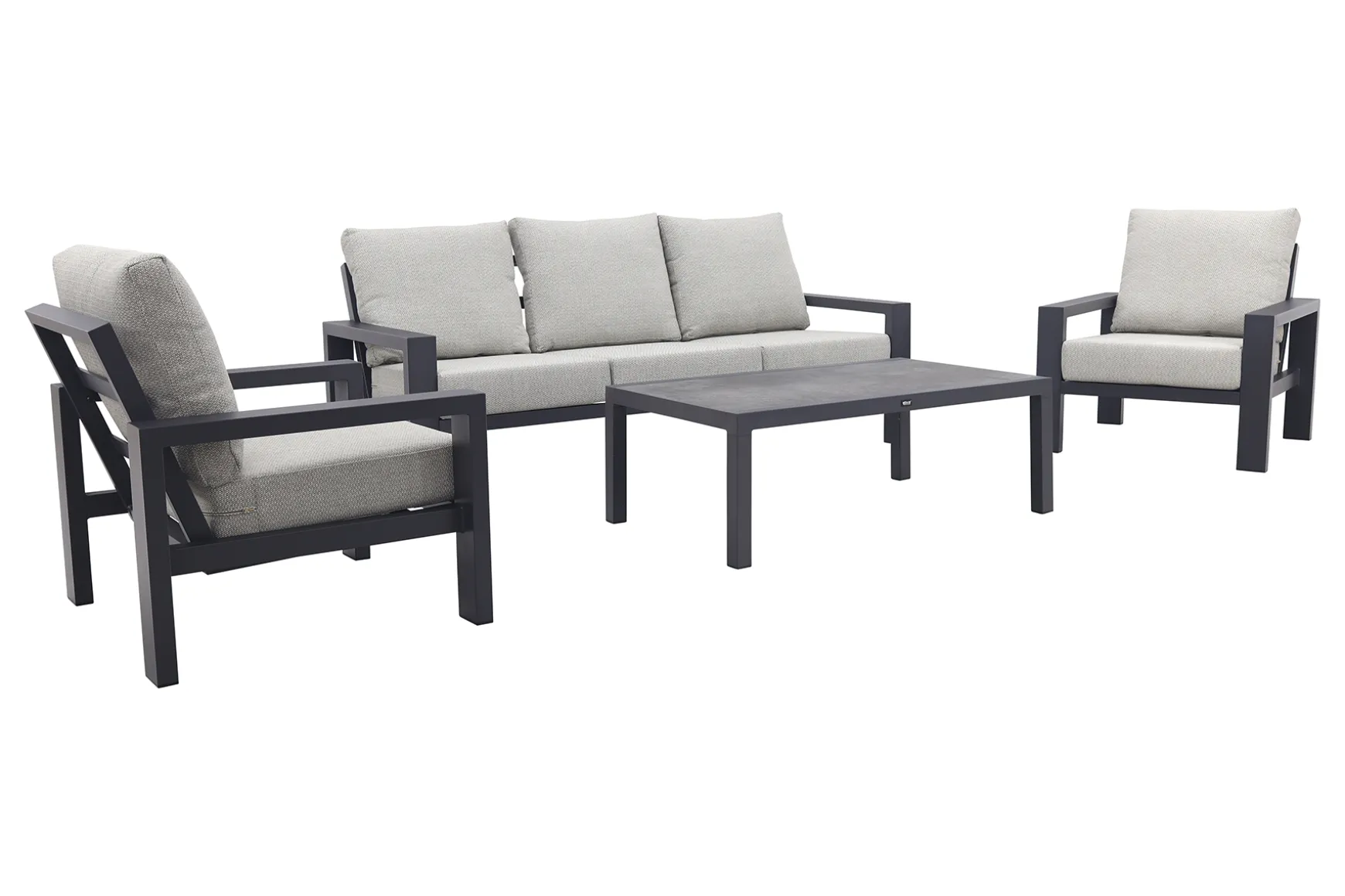 Verano/Atlanta stoel-bank loungeset (4-delig) - Royal Grey/Antraciet
