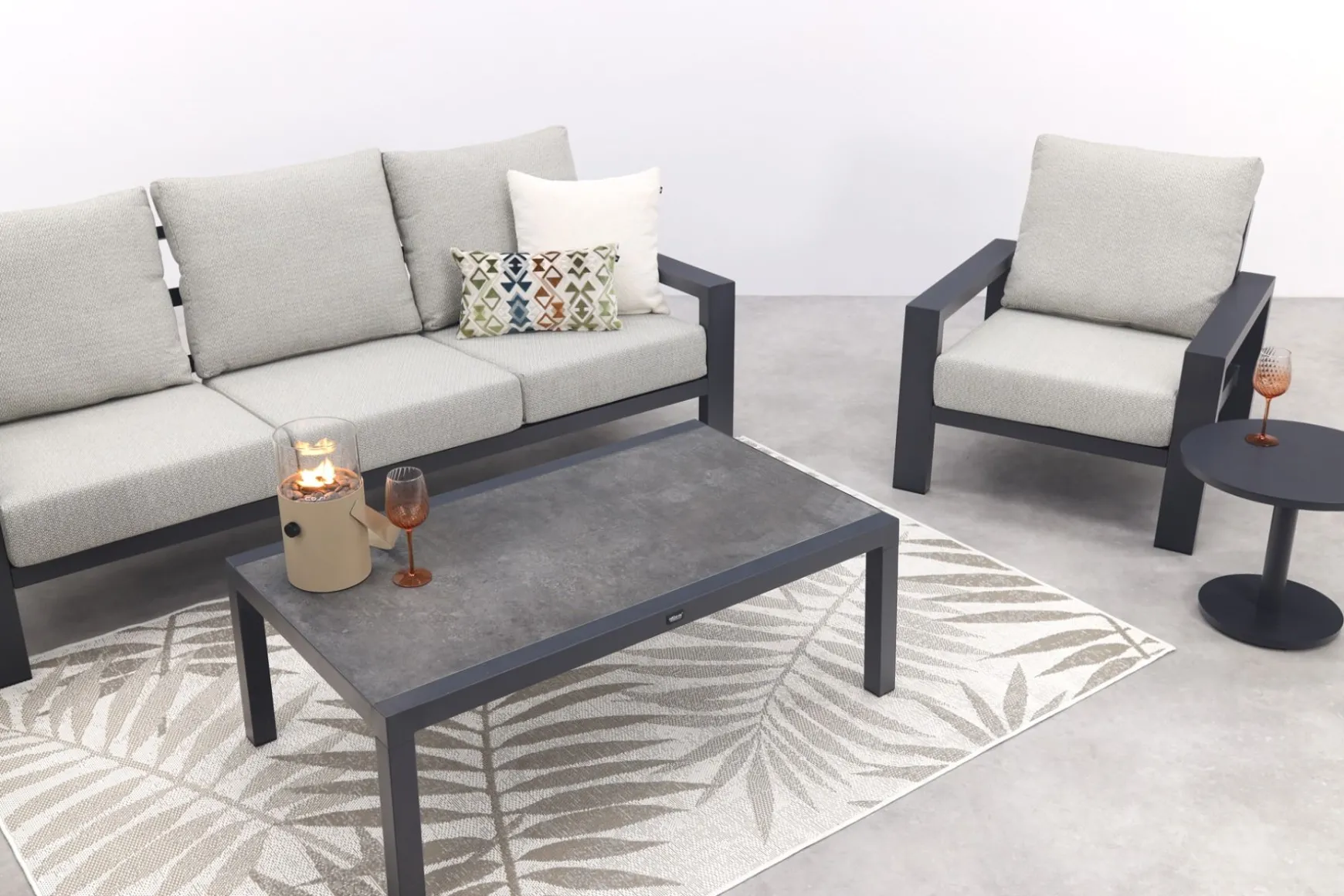 Verano/Atlanta stoel-bank loungeset (4-delig) - Royal Grey/Antraciet