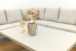 Verano/Brooklyn hoekbank loungeset met verstelbare tafel - Latte