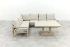 Verano/Brooklyn hoekbank loungeset met verstelbare tafel - Latte