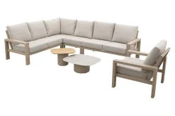 Verano/Demi loungeset + loungestoel (7-delig) - Latte
