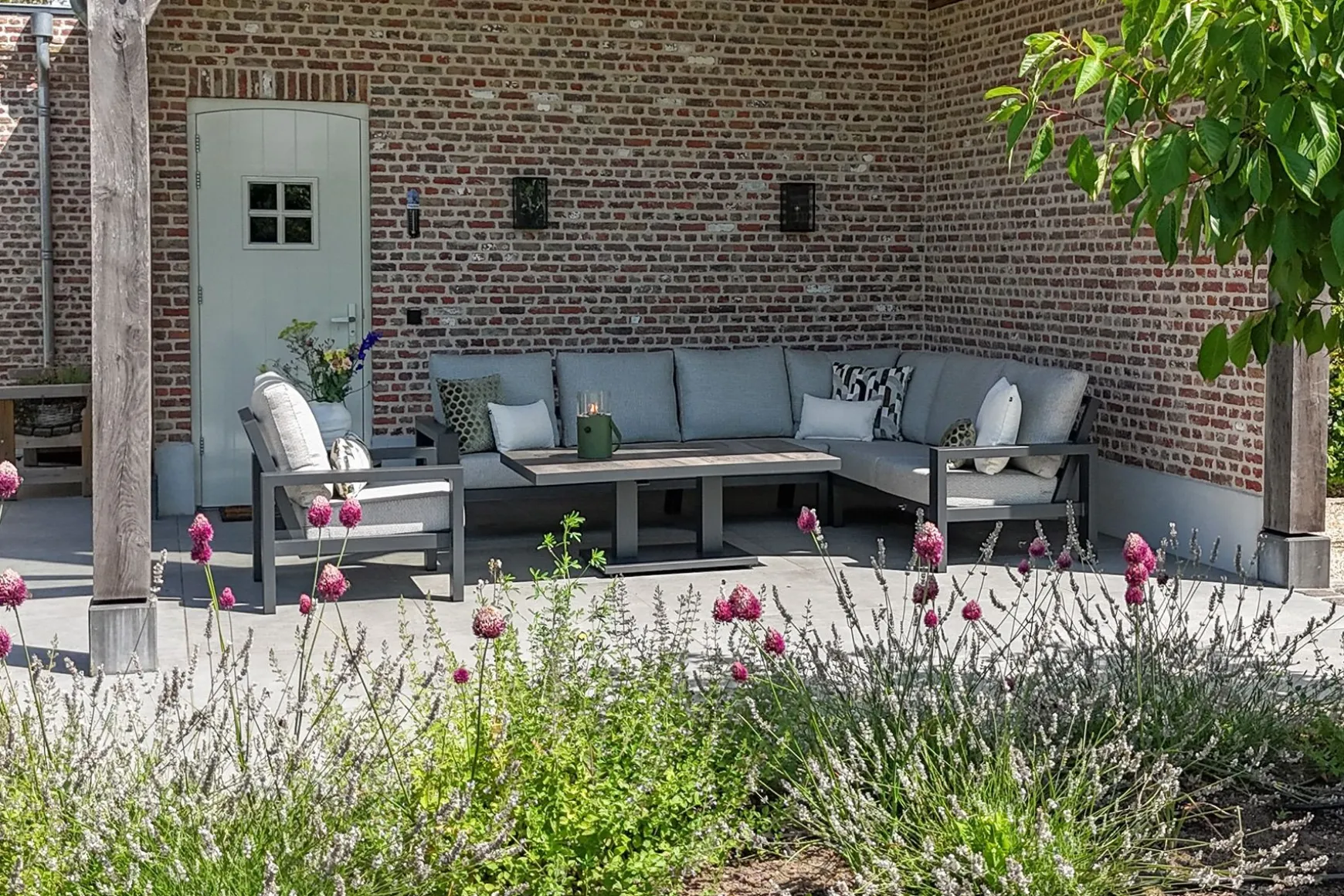 Verano/Jersey lounge- diningset + loungestoel - Antraciet