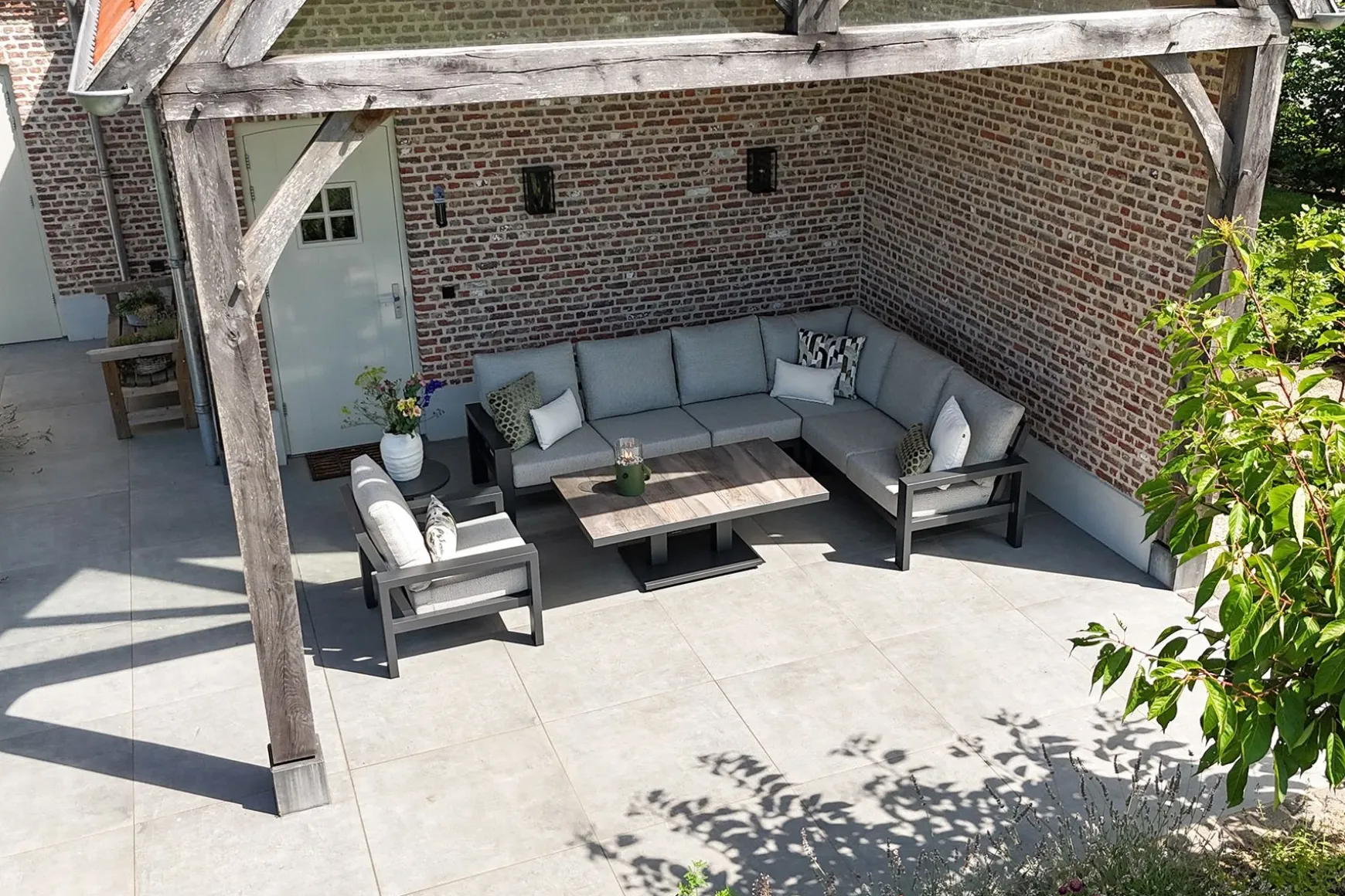 Verano/Jersey lounge- diningset + loungestoel - Antraciet