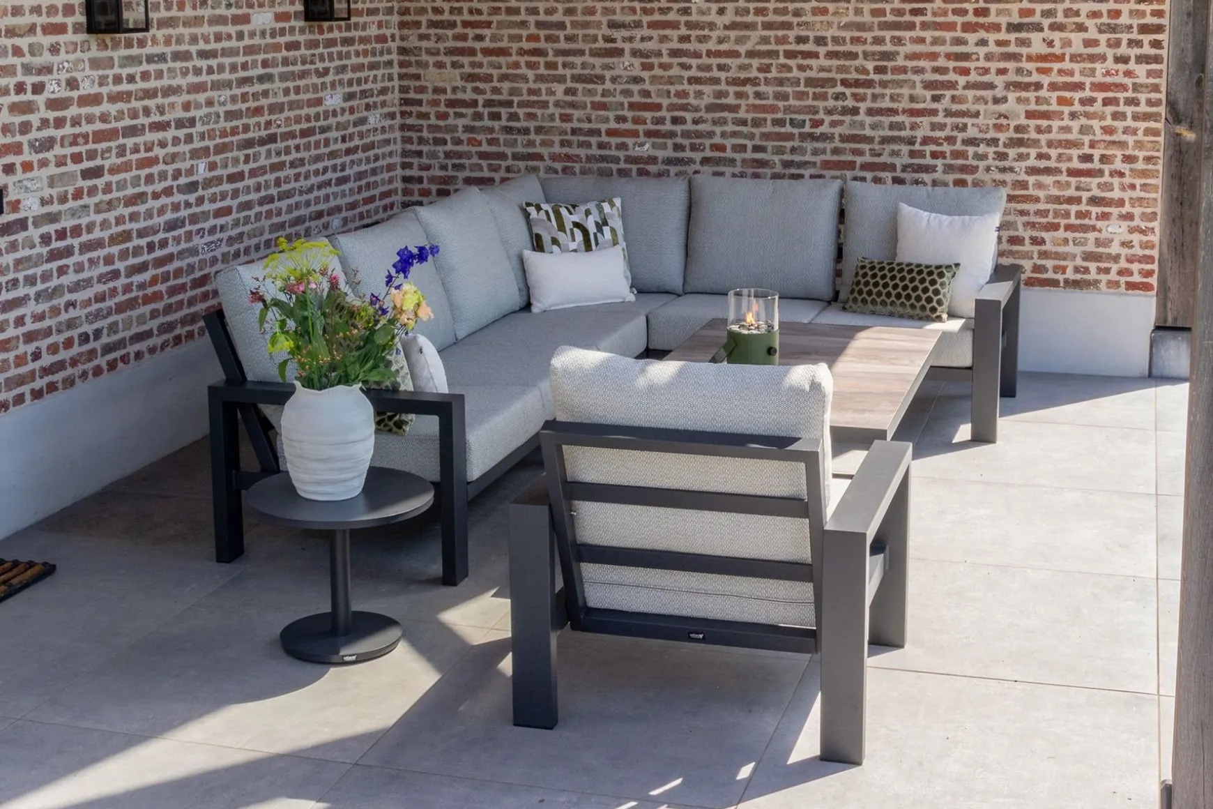Verano/Jersey lounge- diningset + loungestoel - Antraciet