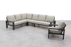Verano/Jersey lounge- diningset + loungestoel - Antraciet