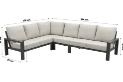 Verano/Jersey lounge- diningset + loungestoel - Antraciet