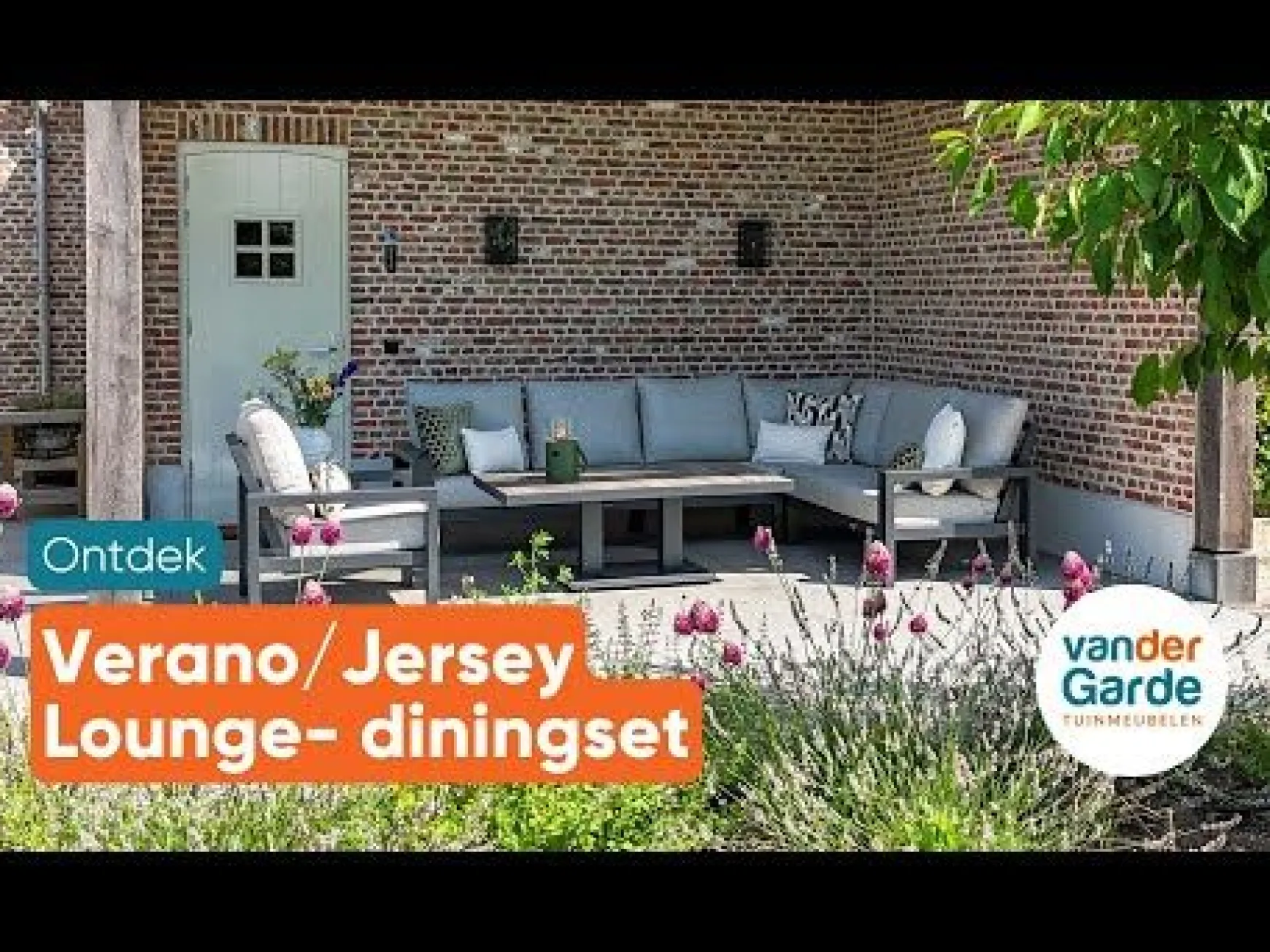 Verano/Jersey lounge- diningset + loungestoel - Antraciet