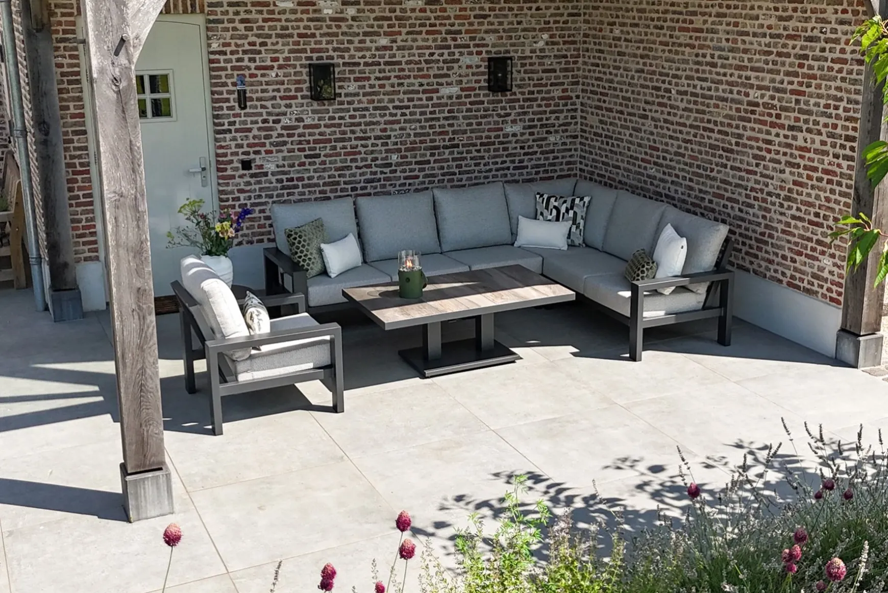 Verano/Jersey lounge- diningset + loungestoel - Antraciet