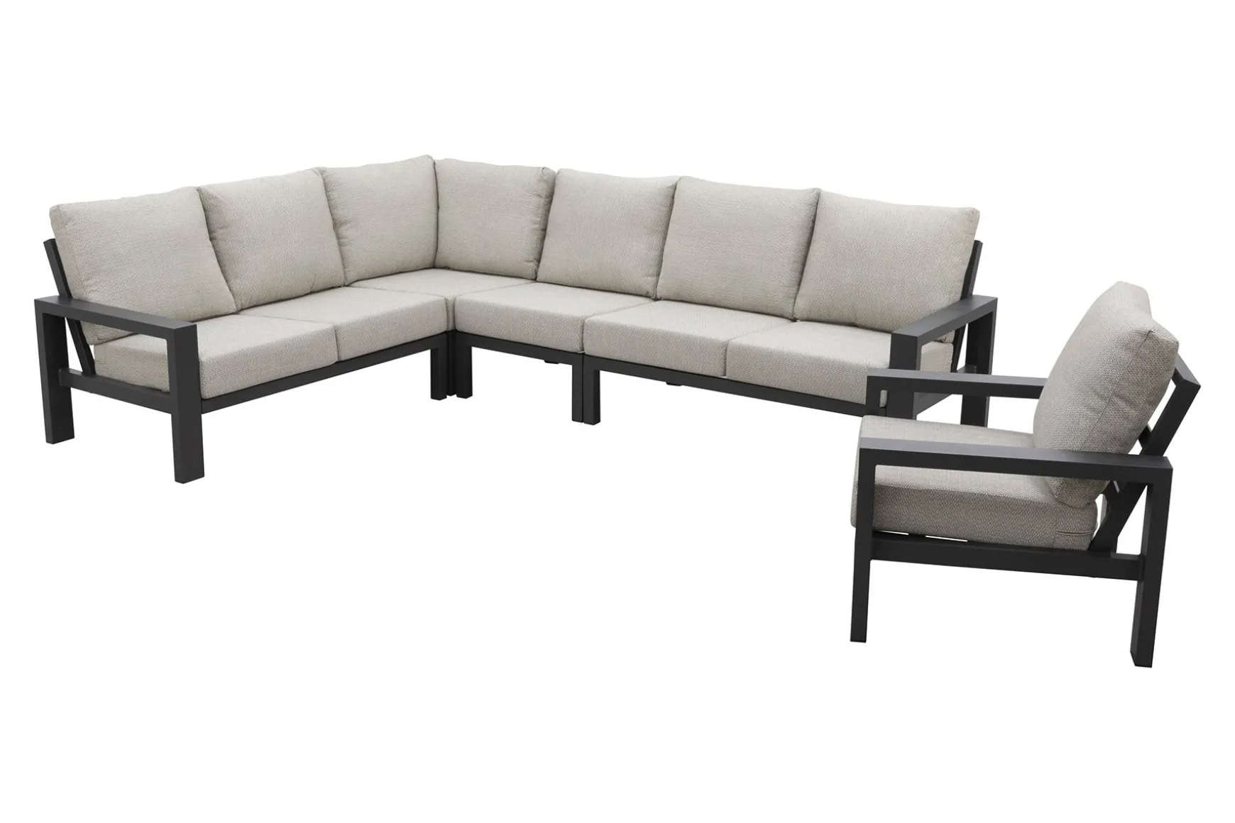Verano lounge hoekbank + loungestoel (5-delig) - Royal Grey