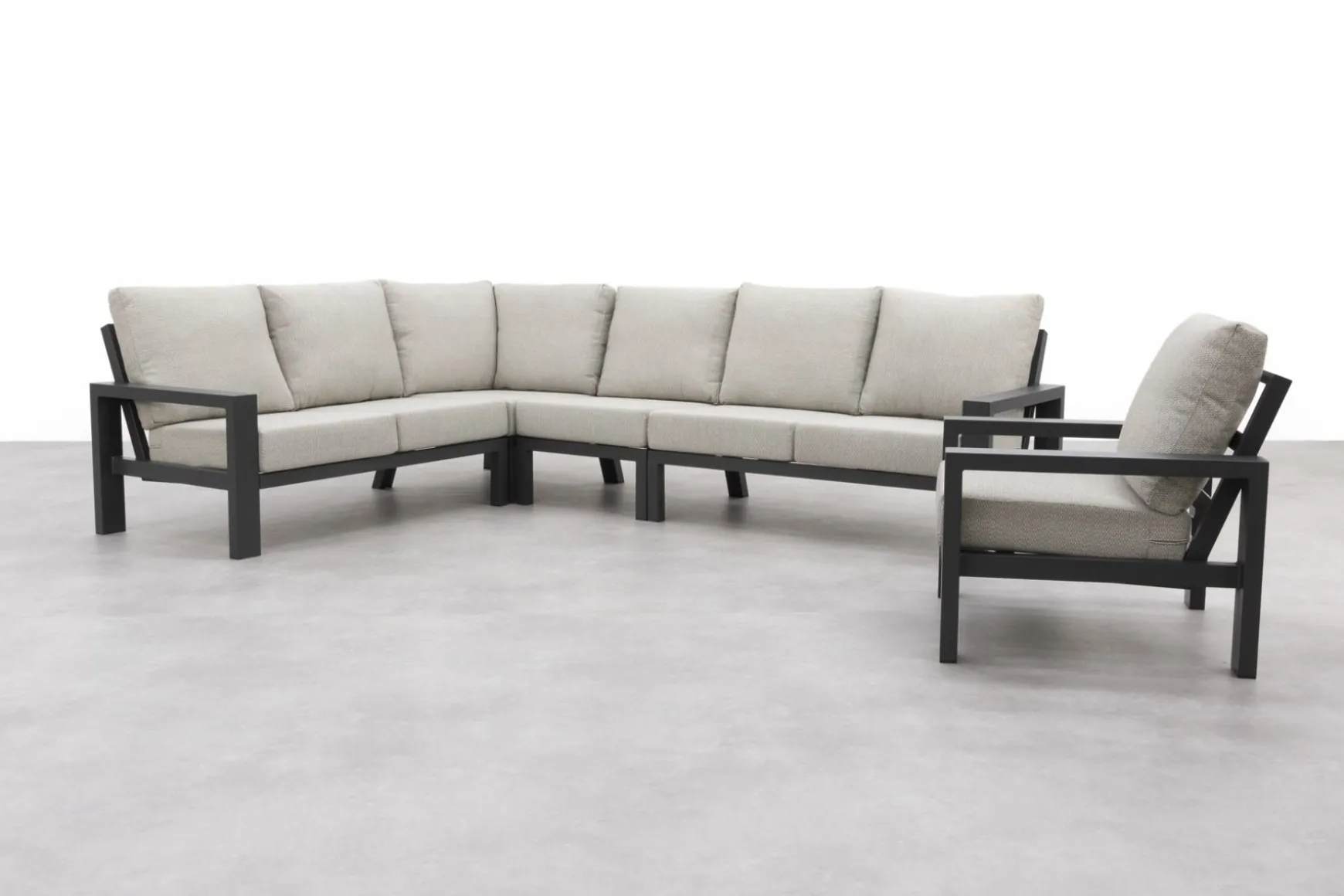 Verano lounge hoekbank + loungestoel (5-delig) - Royal Grey