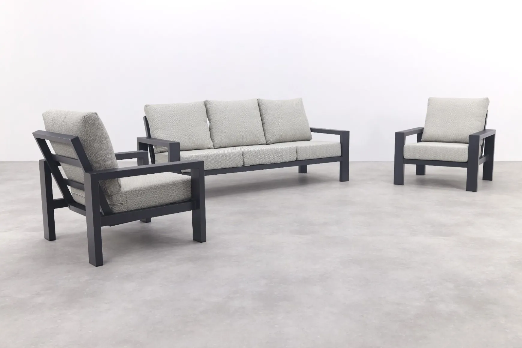 Verano stoel-bank loungeset (3-delig) - Royal Grey