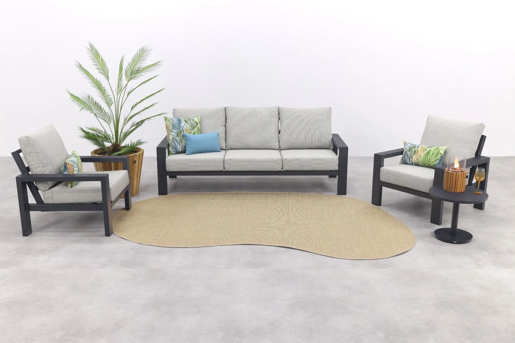 Verano stoel-bank loungeset (3-delig) - Royal Grey