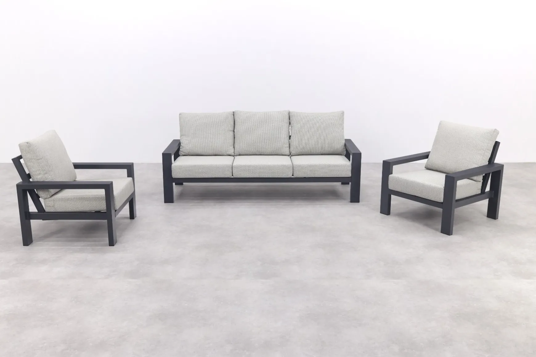 Verano stoel-bank loungeset (3-delig) - Royal Grey