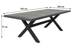 Verstelbare tuinset - Darwin wicker tuinstoel + Admiral tuintafel 224 cm.