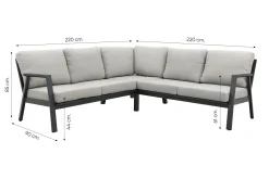 Viento aluminium hoekbank - Royal grey