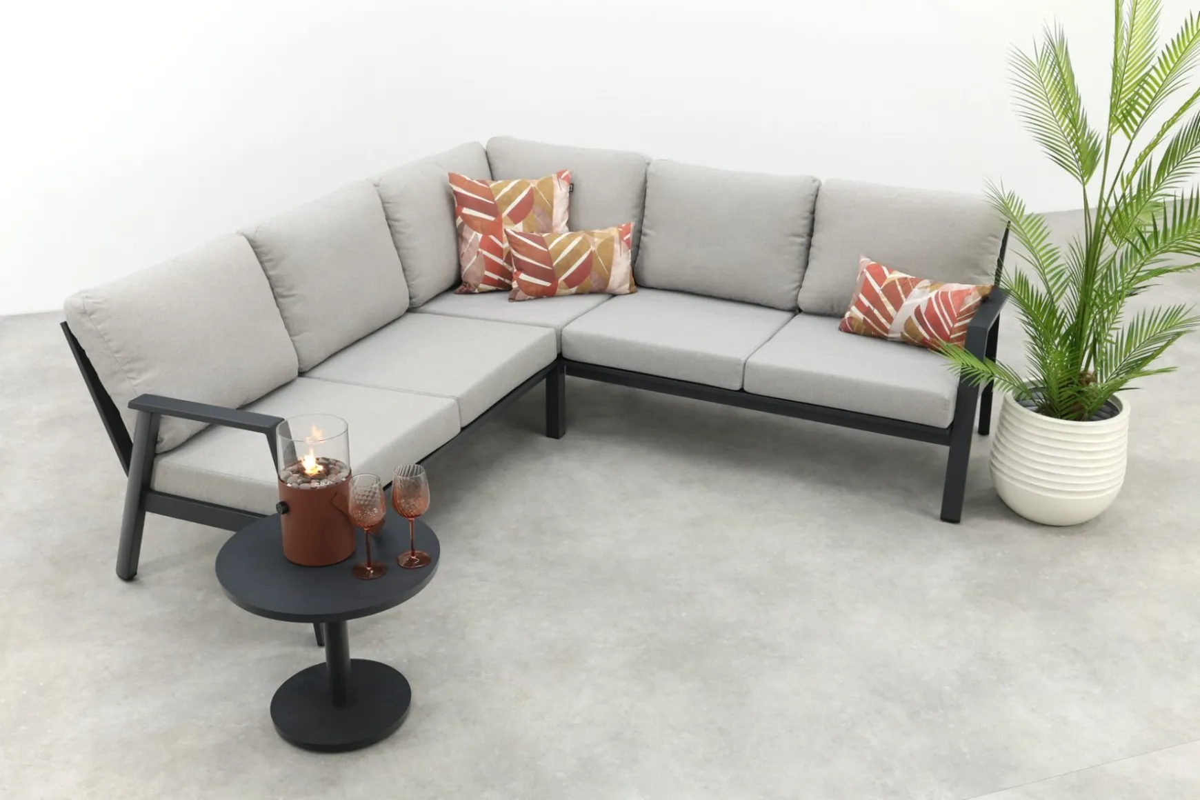 Viento aluminium hoekbank - Royal grey
