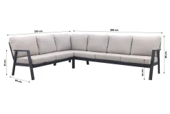 Viento/Atlanta L-vorm loungeset links/rechts opstelbaar- Royal Grey/Antraciet