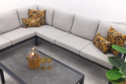 Viento/Atlanta L-vorm loungeset links/rechts opstelbaar- Royal Grey/Antraciet