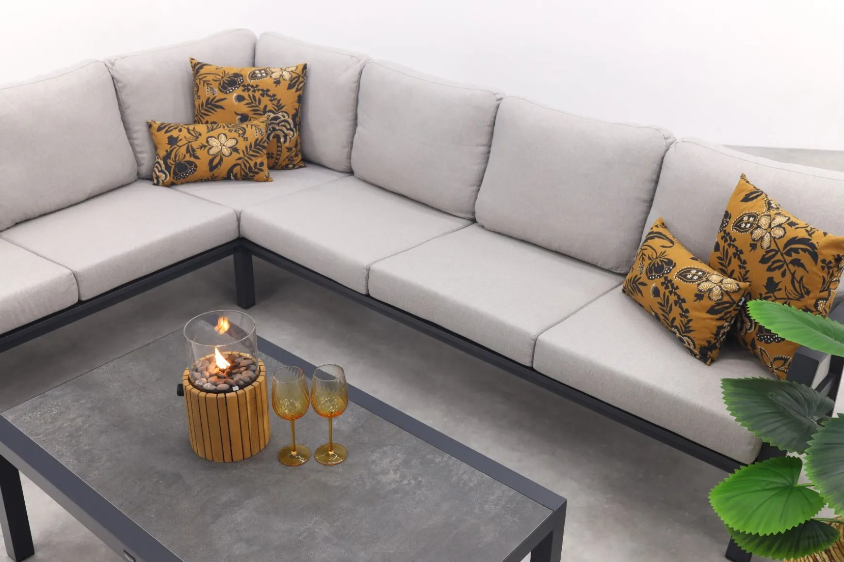 Viento/Atlanta L-vorm loungeset links/rechts opstelbaar- Royal Grey/Antraciet