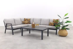 Viento/Atlanta L-vorm loungeset links/rechts opstelbaar- Royal Grey/Antraciet
