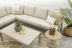 Viento/Atlanta L-vorm loungeset links/rechts opstelbaar - Latte