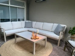 Viento/Atlanta L-vorm loungeset links/rechts opstelbaar - Latte