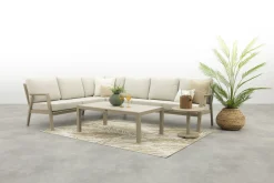 Viento/Atlanta L-vorm loungeset links/rechts opstelbaar - Latte