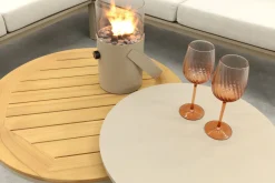 Viento/Canto aluminium hoekbank loungeset - Latte/Teak