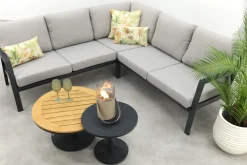 Viento/Canto aluminium hoekbank loungeset - Royal Grey/Teak