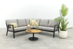Viento/Canto aluminium hoekbank loungeset - Royal Grey/Teak