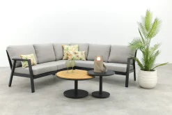 Viento/Canto aluminium hoekbank loungeset - Royal Grey/Teak