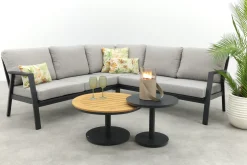 Viento/Canto aluminium hoekbank loungeset - Royal Grey/Teak