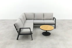 Viento/Canto aluminium hoekbank loungeset - Royal Grey/Teak