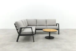 Viento/Canto aluminium hoekbank loungeset - Royal Grey/Teak