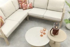 Viento/Canto aluminium hoekbank loungeset - Latte
