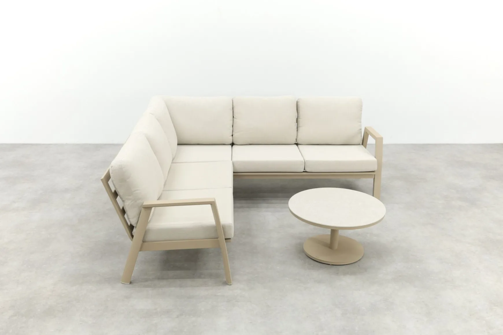 Viento/Canto aluminium hoekbank loungeset - Latte
