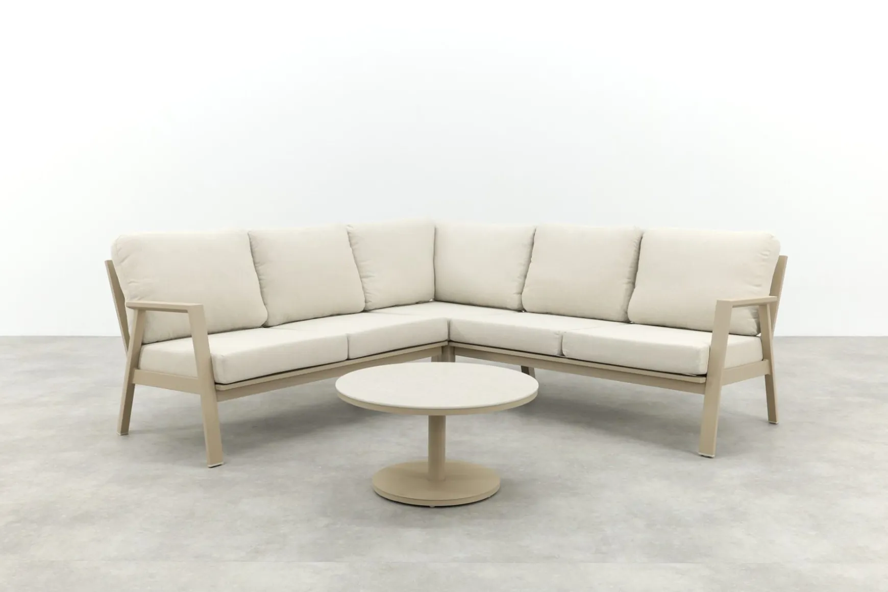 Viento/Canto aluminium hoekbank loungeset - Latte