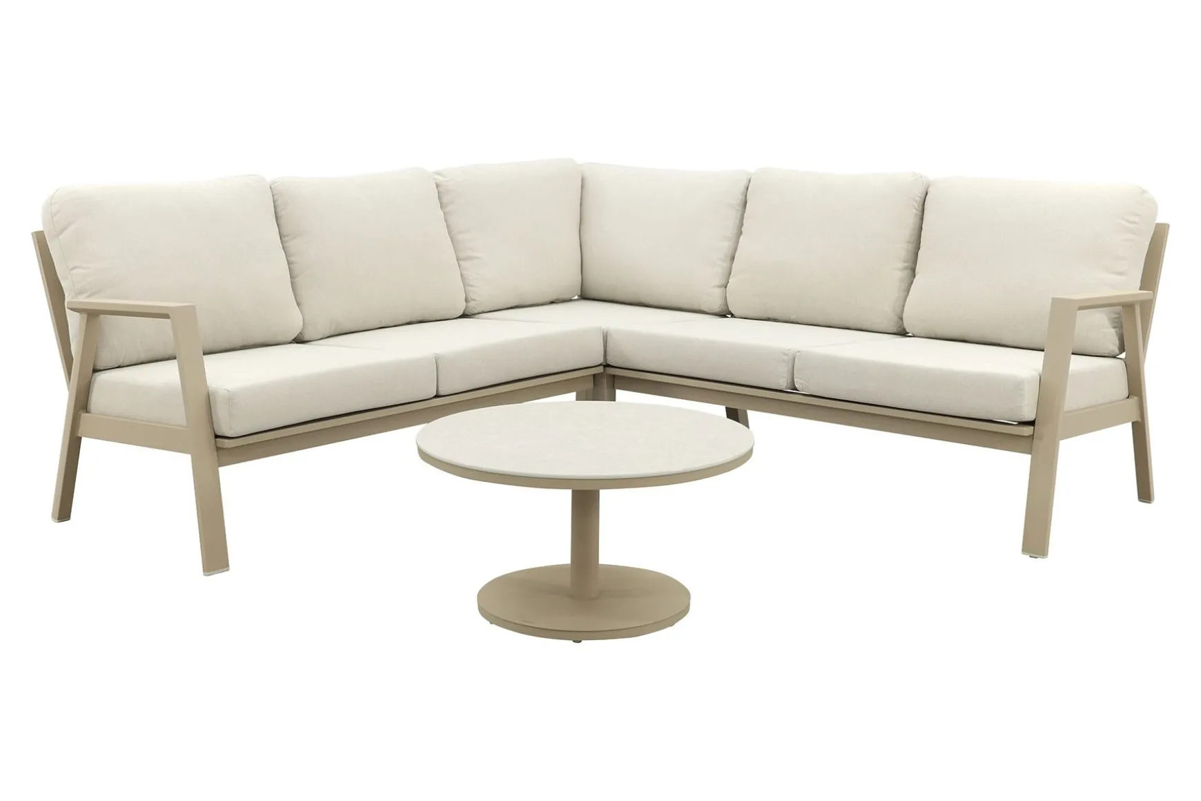 Viento/Canto aluminium hoekbank loungeset - Latte
