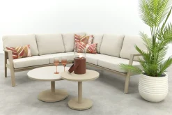 Viento/Canto aluminium hoekbank loungeset - Latte