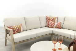 Viento/Canto aluminium hoekbank loungeset - Latte