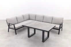 Viento/Darwin L-vorm lounge-/diningset links/rechts opstelbaar - Royal Grey/Antraciet