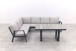 Viento/Darwin L-vorm lounge-/diningset links/rechts opstelbaar - Royal Grey/Antraciet
