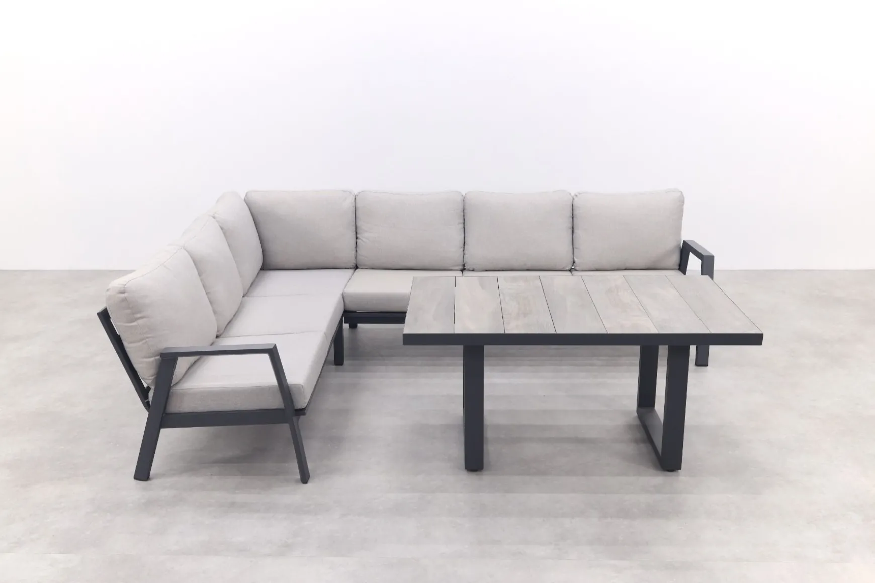 Viento/Darwin L-vorm lounge-/diningset links/rechts opstelbaar - Royal Grey/Antraciet