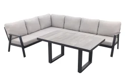 Viento/Darwin L-vorm lounge-/diningset links/rechts opstelbaar - Royal Grey/Antraciet