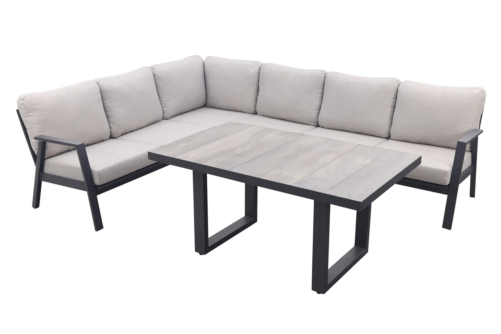 Viento/Darwin L-vorm lounge-/diningset links/rechts opstelbaar - Royal Grey/Antraciet