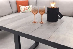 Viento/Darwin L-vorm lounge-/diningset links/rechts opstelbaar - Royal Grey/Antraciet